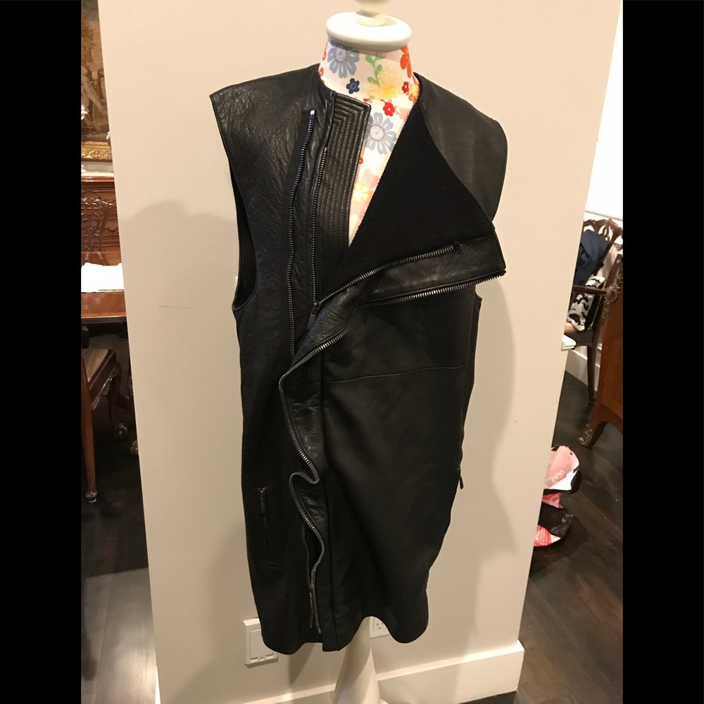 Haider Ackermann Leather Long Sleeveless Jacket Archival